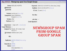 Newsgroup spam from Google group spam